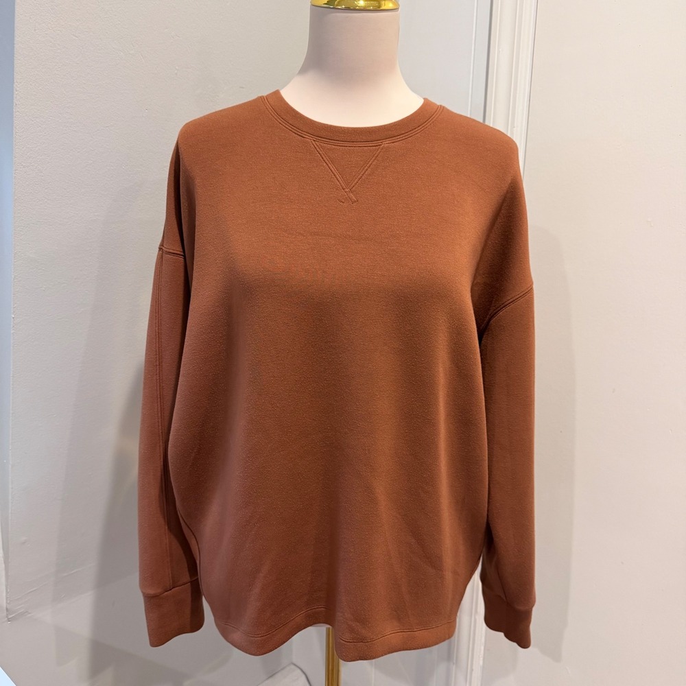 Spanx Brown AirEssentials Crew Neck Sweatshirt Ultra Soft | Size M